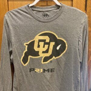 Colorado Buffaloes '47 Coach Prime Long Sleave T-Shirt Heather Gray Size: Small